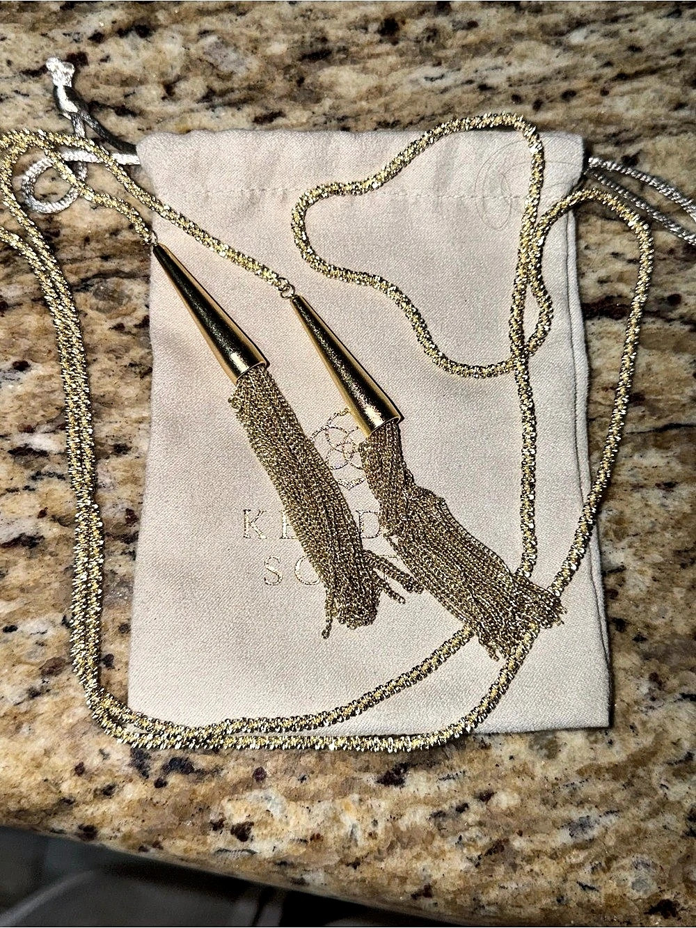 Kendra Scott Phara Lariat Necklace Gold Tassel
